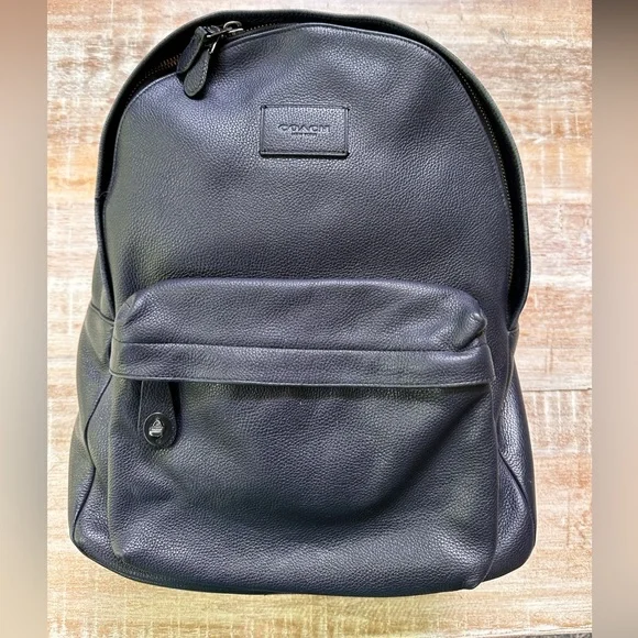 Coach | Bags | Coach Navy Blue Leather Unisex Backpack  display picture 2